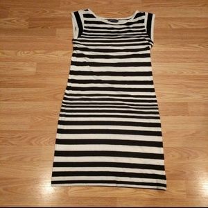 [6] French Connection Black & White Striped Dress